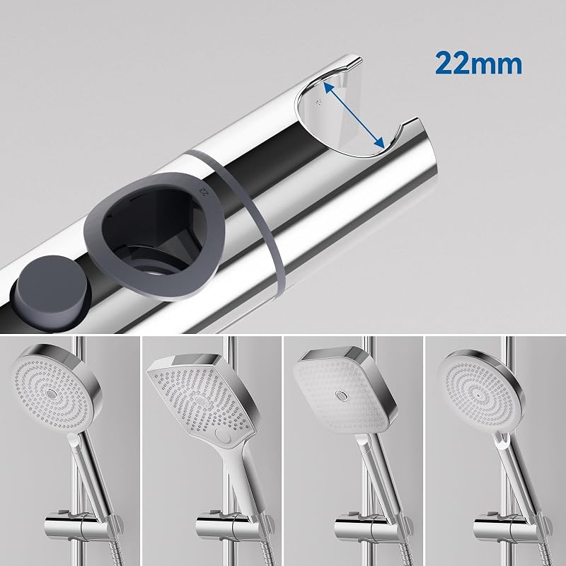 Auralum 70 cm zuhanysín állítható magassággal, 360° forgatható tartóval, rozsdamentes acél, króm