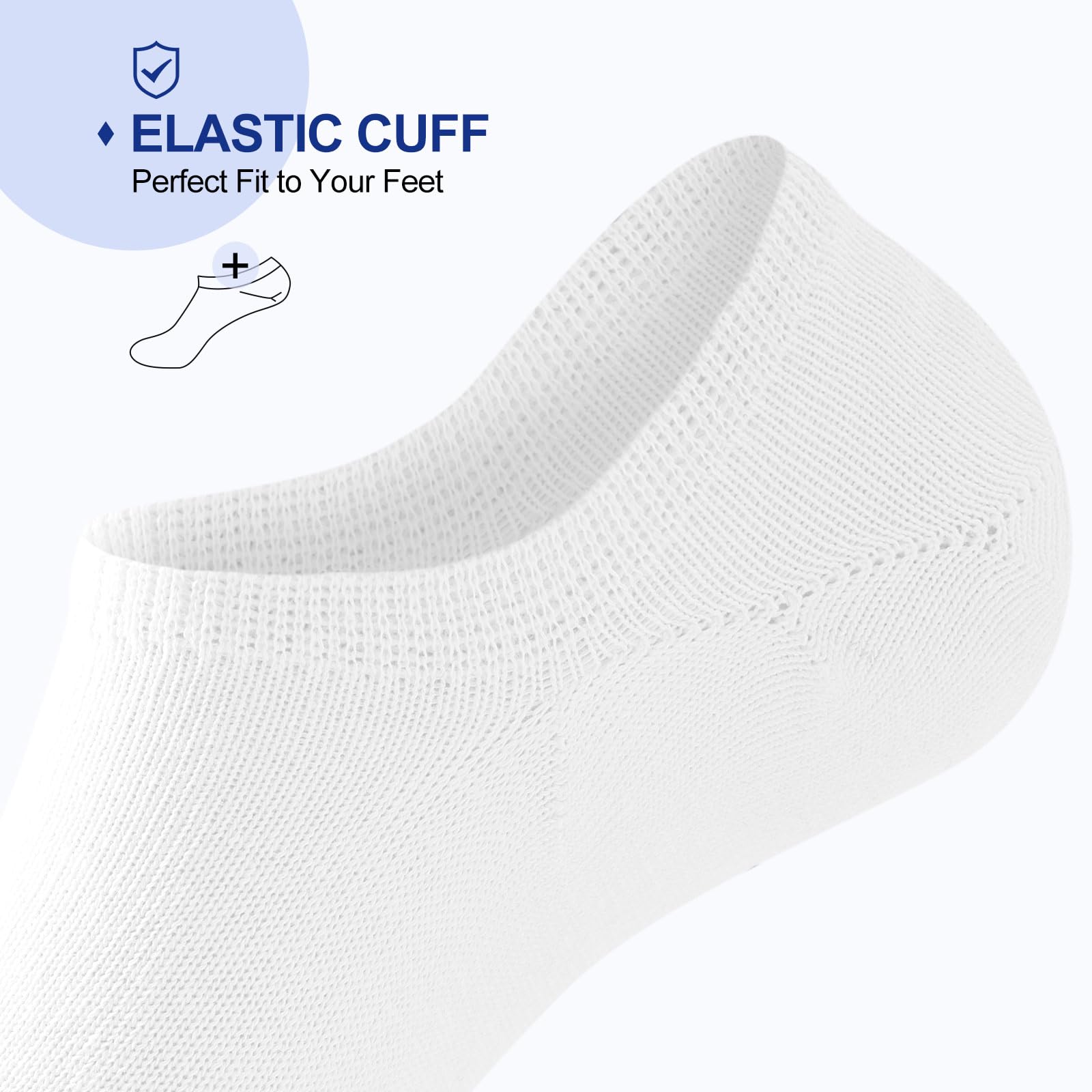 Niofind Lot de 6 paires de chaussettes invisibles invisibles en coton pour homme et femme avec doublure en silicone antidérapant