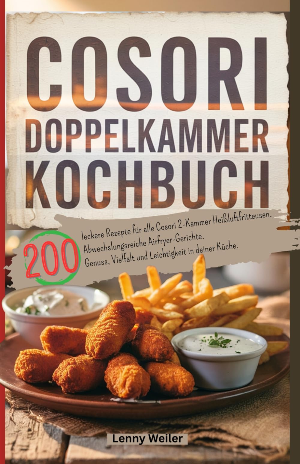 Cosori Doppelkammer Kochbuch: 200 leckere Rezepte für alle Cosori 2-Kammer Heißluftfritteusen. Abwechslungsreiche Airfryer-Gerichte. Genuss, Vielfalt und Leichtigkeit in deiner Küche.