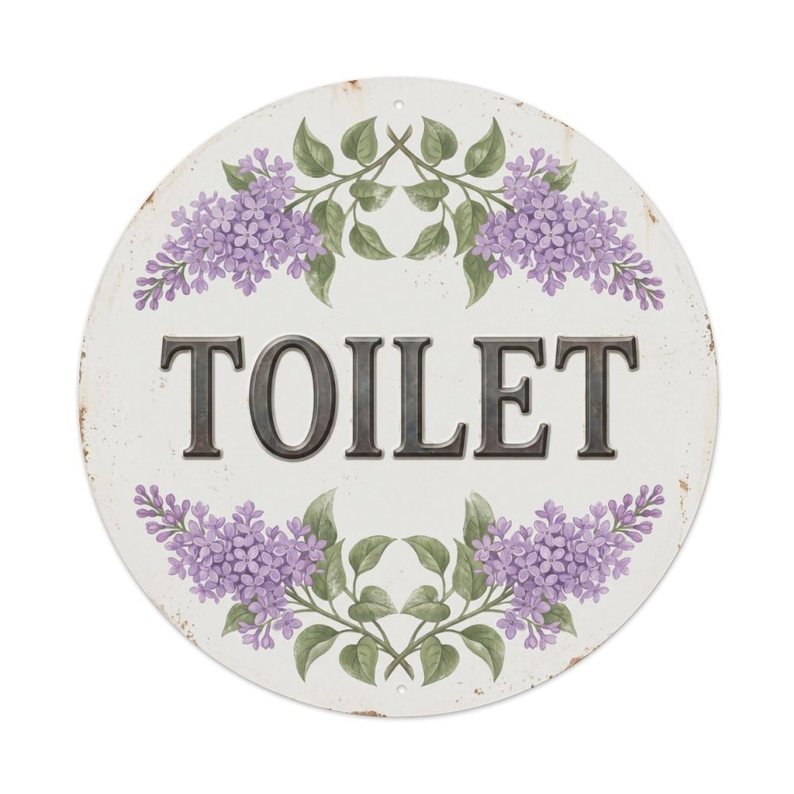 Okahys 8X8inch(20X20cm) Toilet(Wc) Signage Lilac Vintage Metal Tin Sign