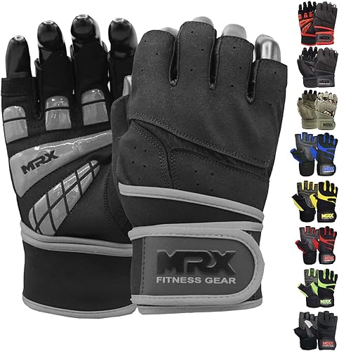 MRX - Guantes de levantamiento de pesas para hombres, guantes de entrenamiento para hombre, guantes de levantamiento de muñeca, guantes de gimnasio