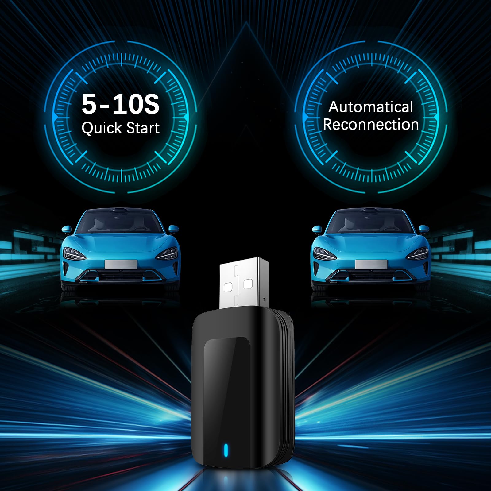 KAOLALI Wireless Carplay & Android Auto Adpater 2 in 1 für Werkseitig Verkabelte Wireless CarPlay Dongle Konvertiert Kabelgebunden zu Kabellos für Autos, Plug and Play, für iOS 10+, Android 11+