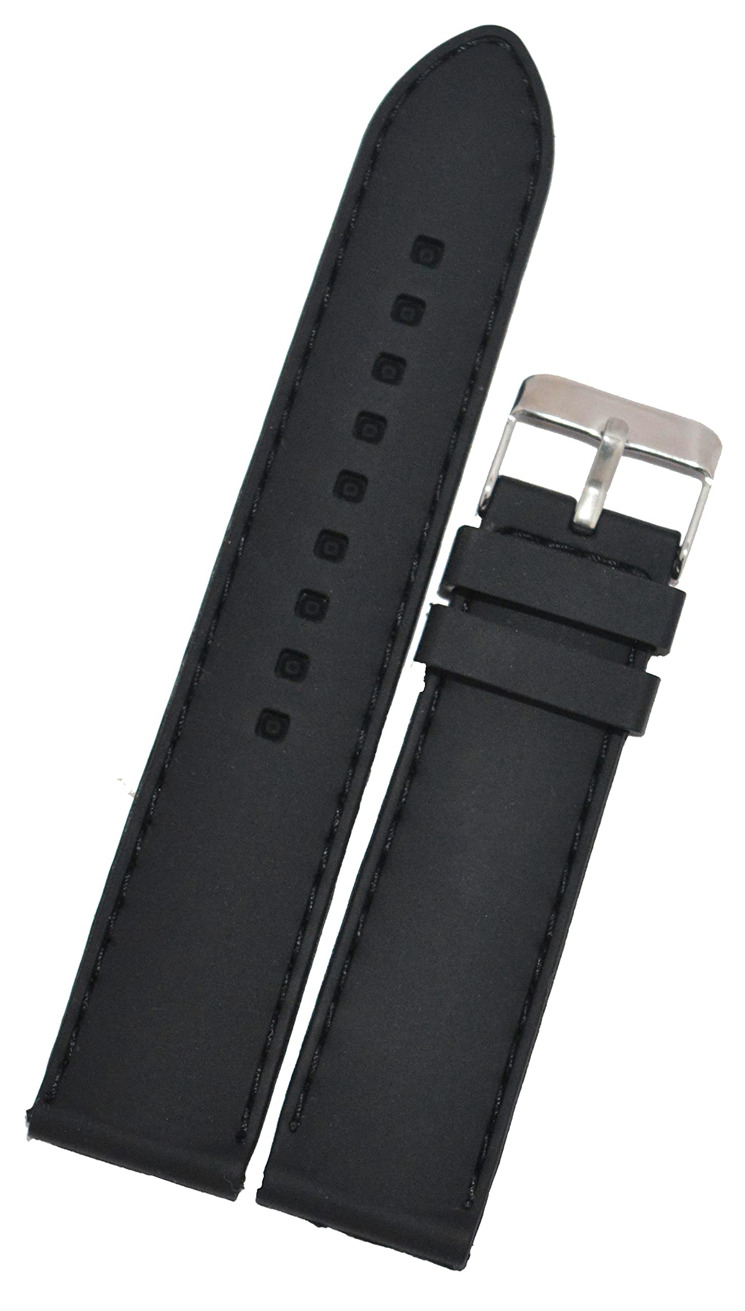 SURU® 22mm Elite Plain Nylon Stitch Ogive Tip Silicone Watch Strap/Band for Men Women (Colour - Black/Width Size -22mm) T204 (B0B2N3YP56) Amazon Price History, Amazon Price Tracker
