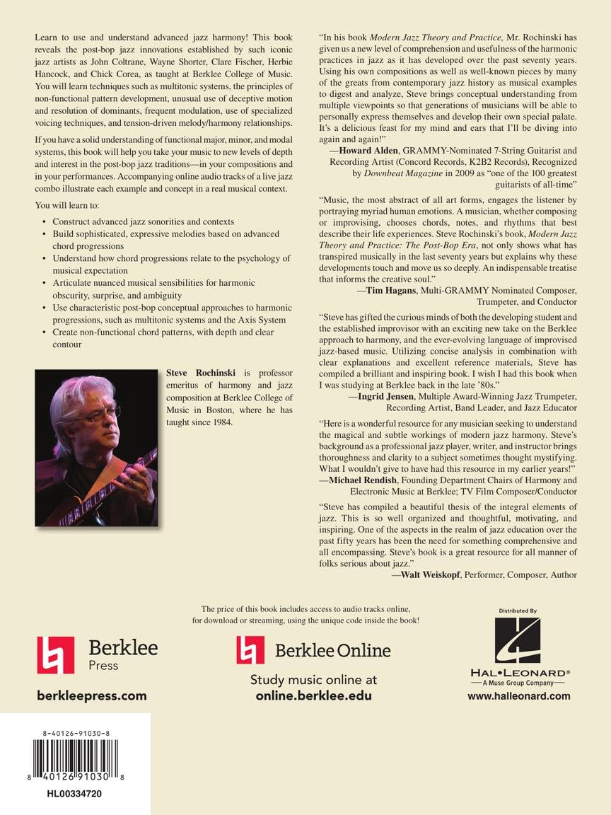 Modern Jazz Theory and Practice: The Post-Bop Era