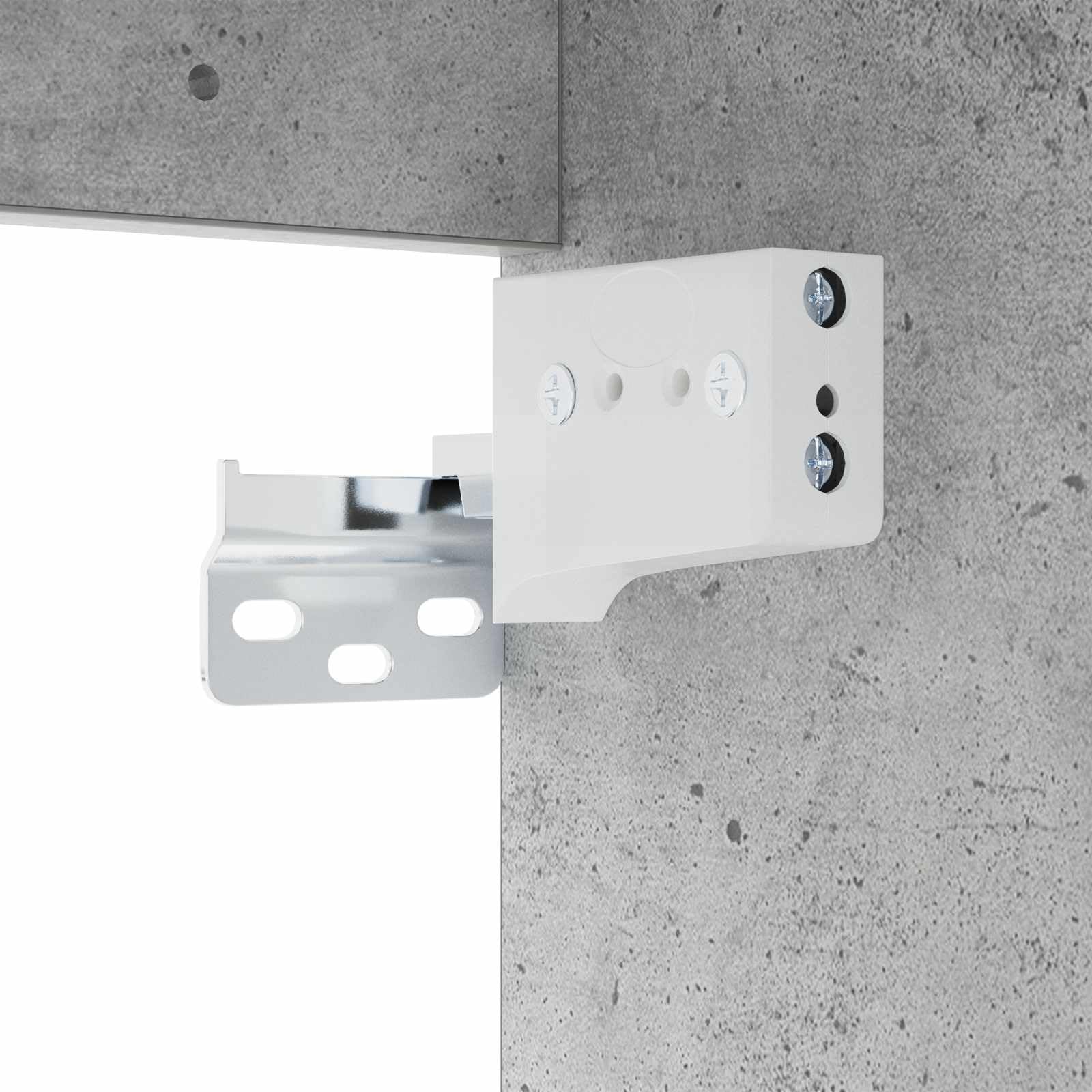 Mueble de baño gris hormigón de madera, 30 x 41 x 50 cm, con 2 cajones, asas plateadas, organizador de almacenamiento para baño, interior