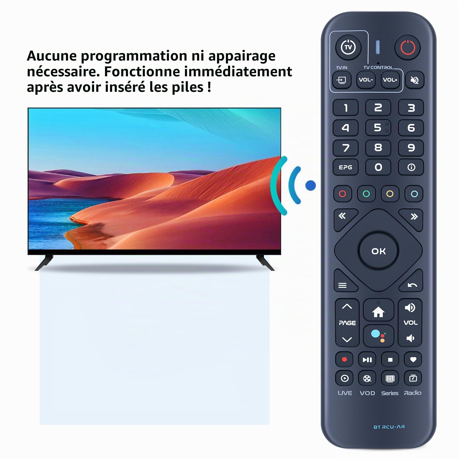 Télécommande de rechange compatible avec le récepteur XSARIUS BT RCU-A4
