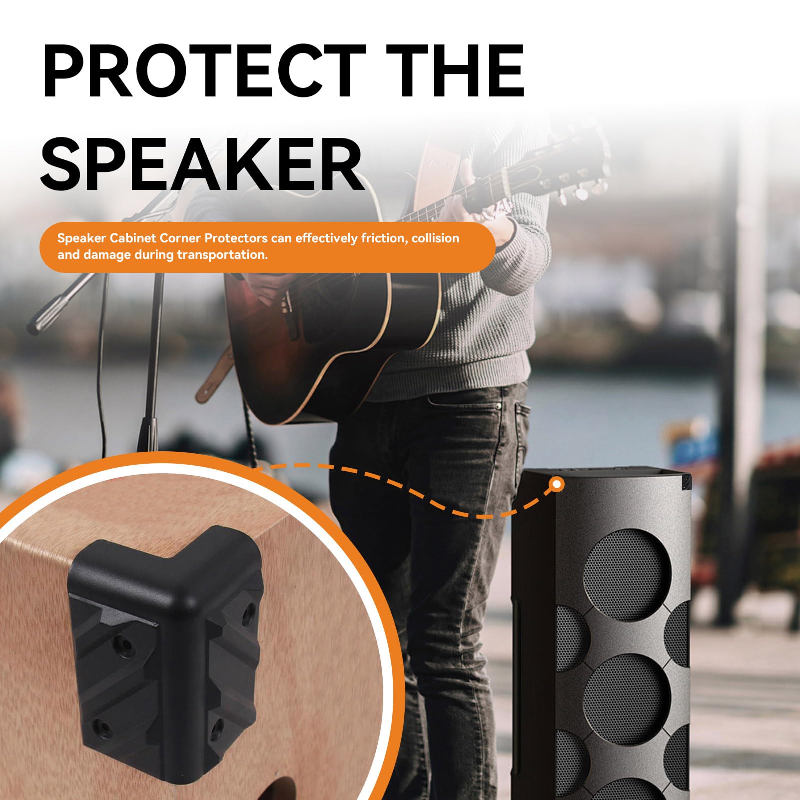 Cyrank 8 Pezzi Protezione angolare Altoparlante, Ispessimento dell'Armadio, Protezione d'angolo, Protezione angolare Angolo Rettangolare con Kit a Vite per l'amplificatore di Chitarra Mobile Stopaker