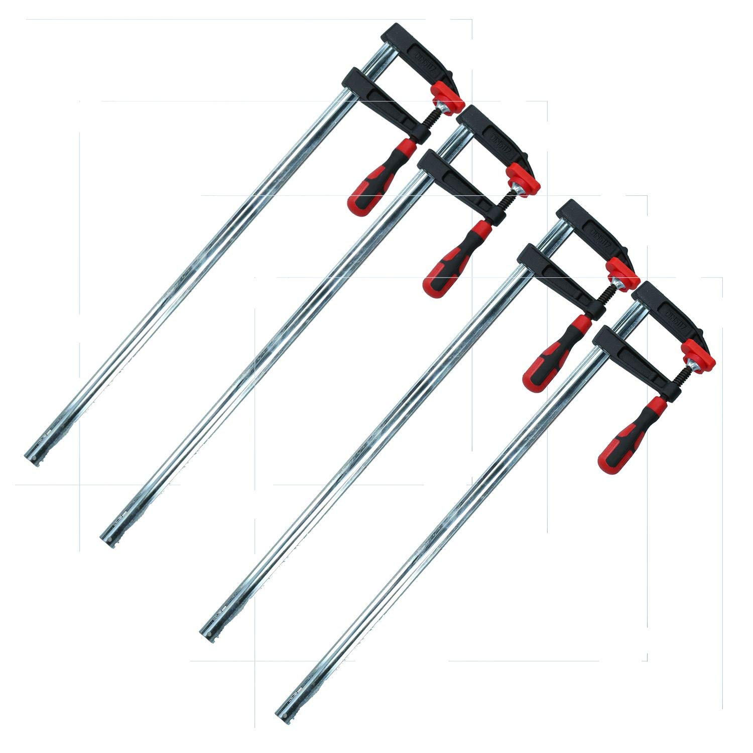 Ab Tools Dark Grey 4Pc Sliding F Clamp Bar Profile Clamp Holder Fastener Fastening Tool 600 X 80Mm