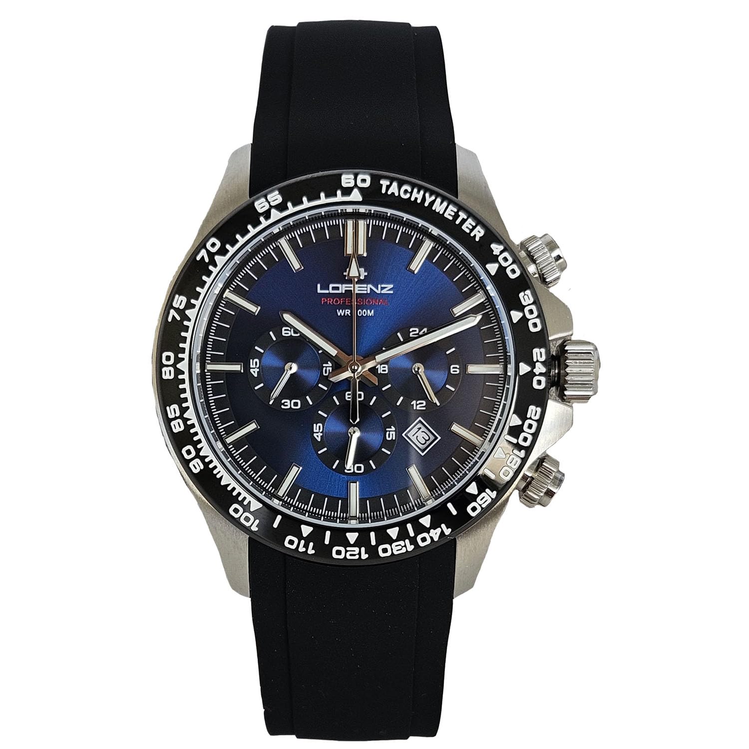 Lorenz Chrono 26175LL Cronografo da uomo con cinturino in gomma sub 100 metri