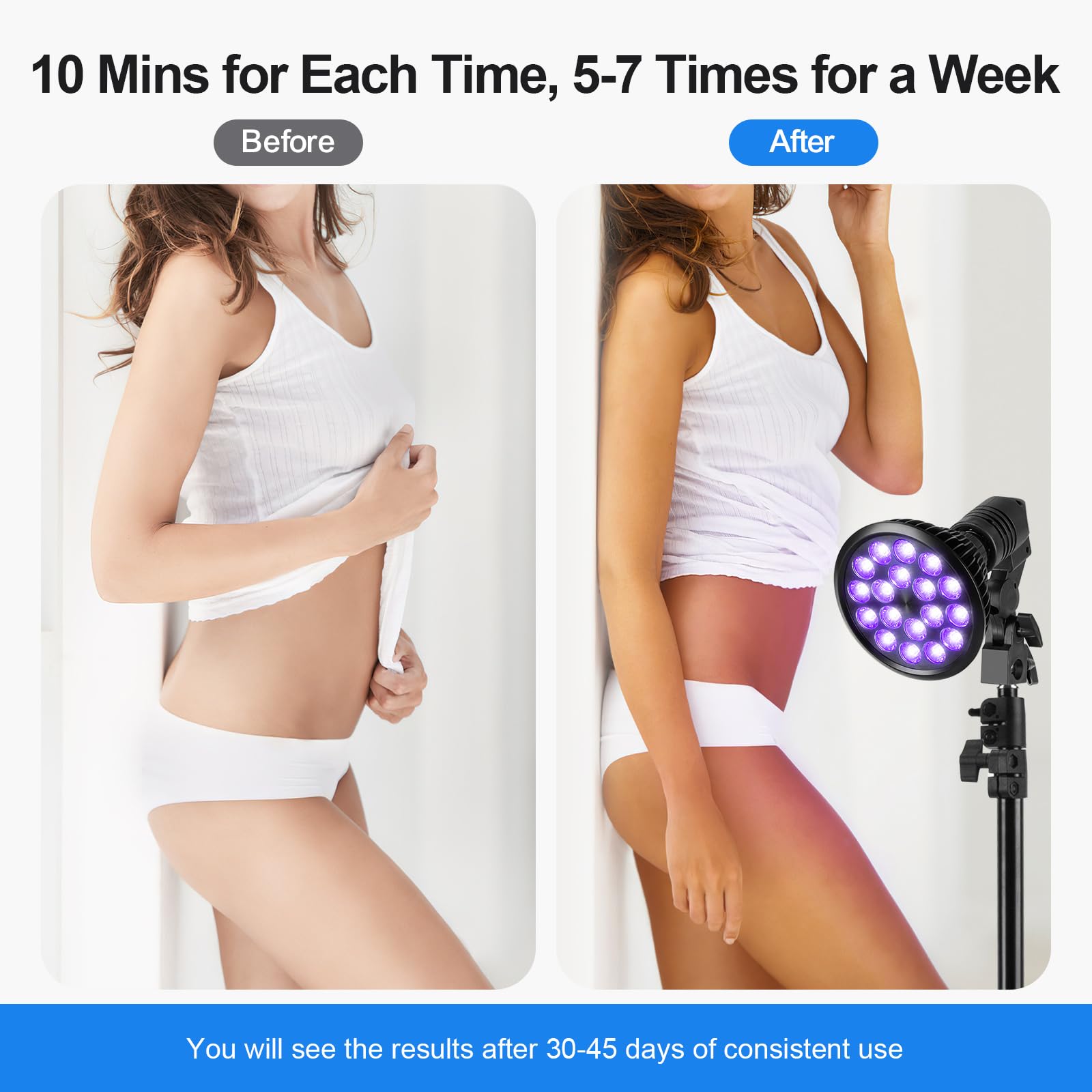 Tecey Lampada Abbronzante Viso Casa: 54w 395nm Lampada Abbronzante Corpo e Viso con Treppiede Telescopico Regolabile in Altezza Lampade Abbronzanti