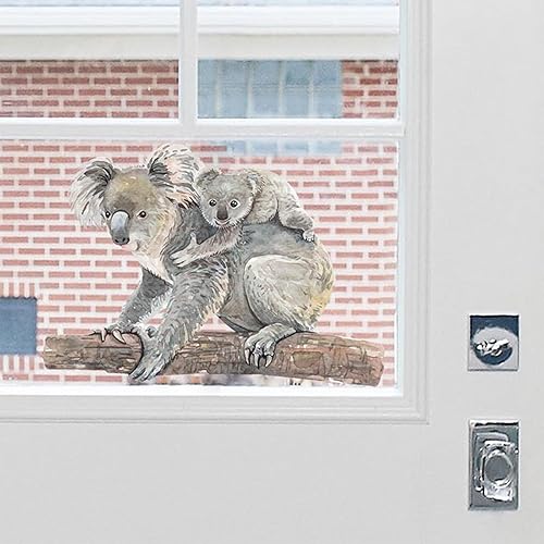 Miniatura 4 de Calcomanía de pared con diseño de oso koala, diseño de animales de safari 3D, extraíble, eucalipto, despegar y pegar, decoración de pared para el