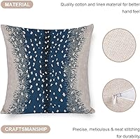 Vista 4 de POMOTER Fundas de almohada de antílope, fundas cuadradas de lino con estampado de antílopes de animales de leño, color azul y blanco, funda
