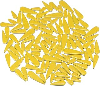 sourcing map Azulejos de mosaico de cerámica, 500 g, hojas de flores en forma de lágrima, bloques de mosaico para manualidades y decoración del hogar, color amarillo