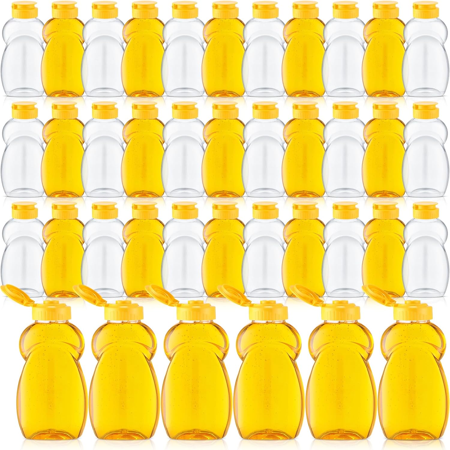 Mifoci 50 Pack Clear Plastic Honey Jar with Lids Honey Bottle Containers in Bulk 14
