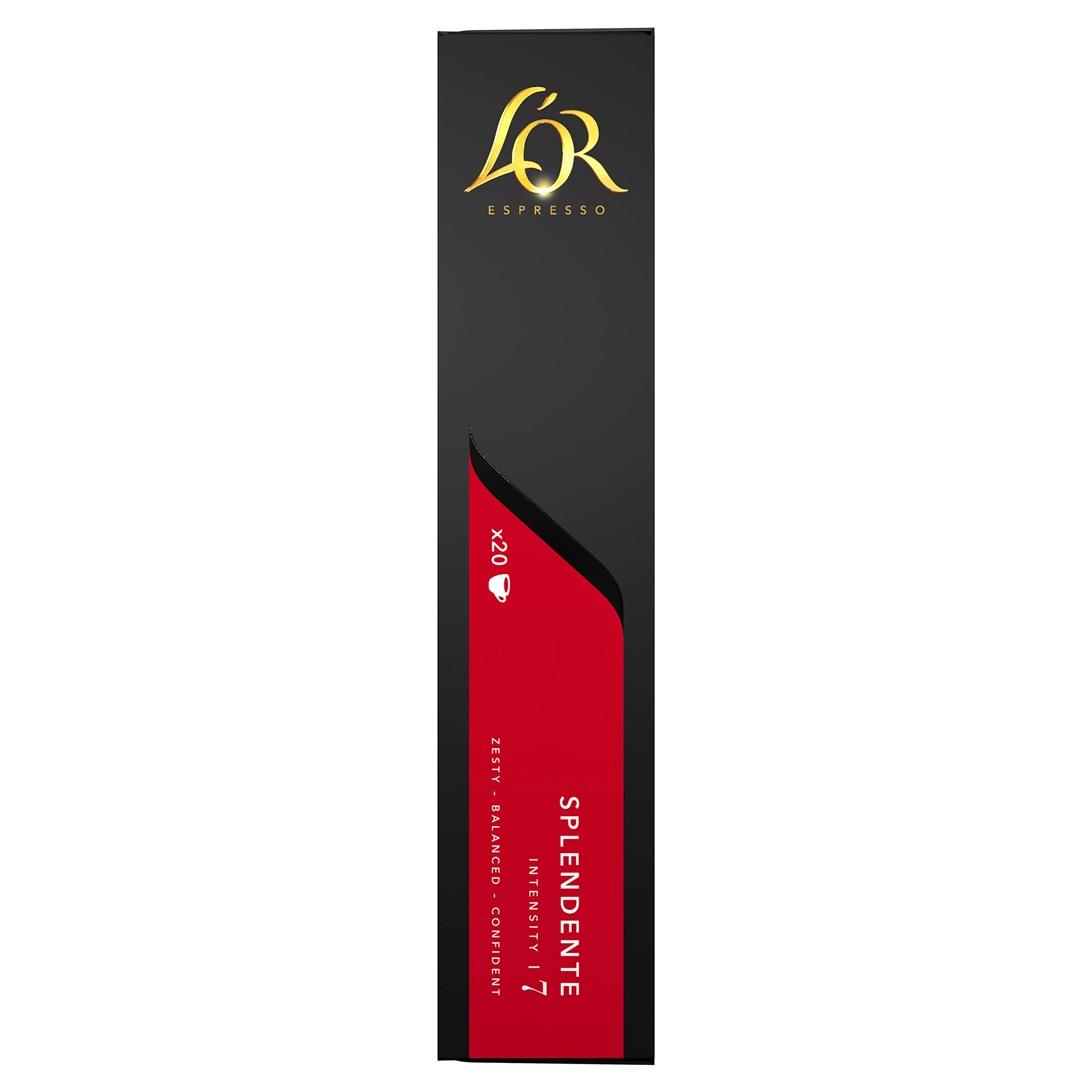 L'OR Splendente - 200 Capsules de Café intensité 7 - Compatibles Nespresso®* (lot de 20 x 10) | Compatibles Nespresso®*, lot de 10 x 20 capsules aluminium