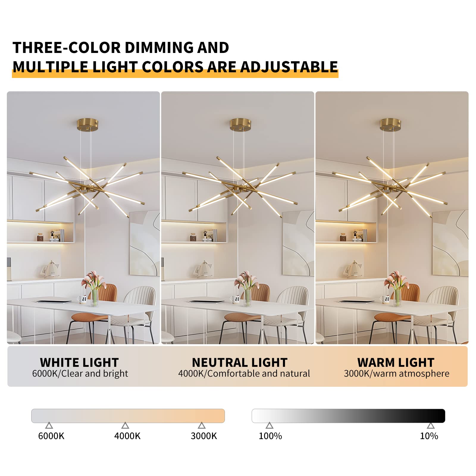 Lampadario moderno a LED Sputnik, con 12 teste per soggiorno, sala da pranzo, cucina, camera da letto