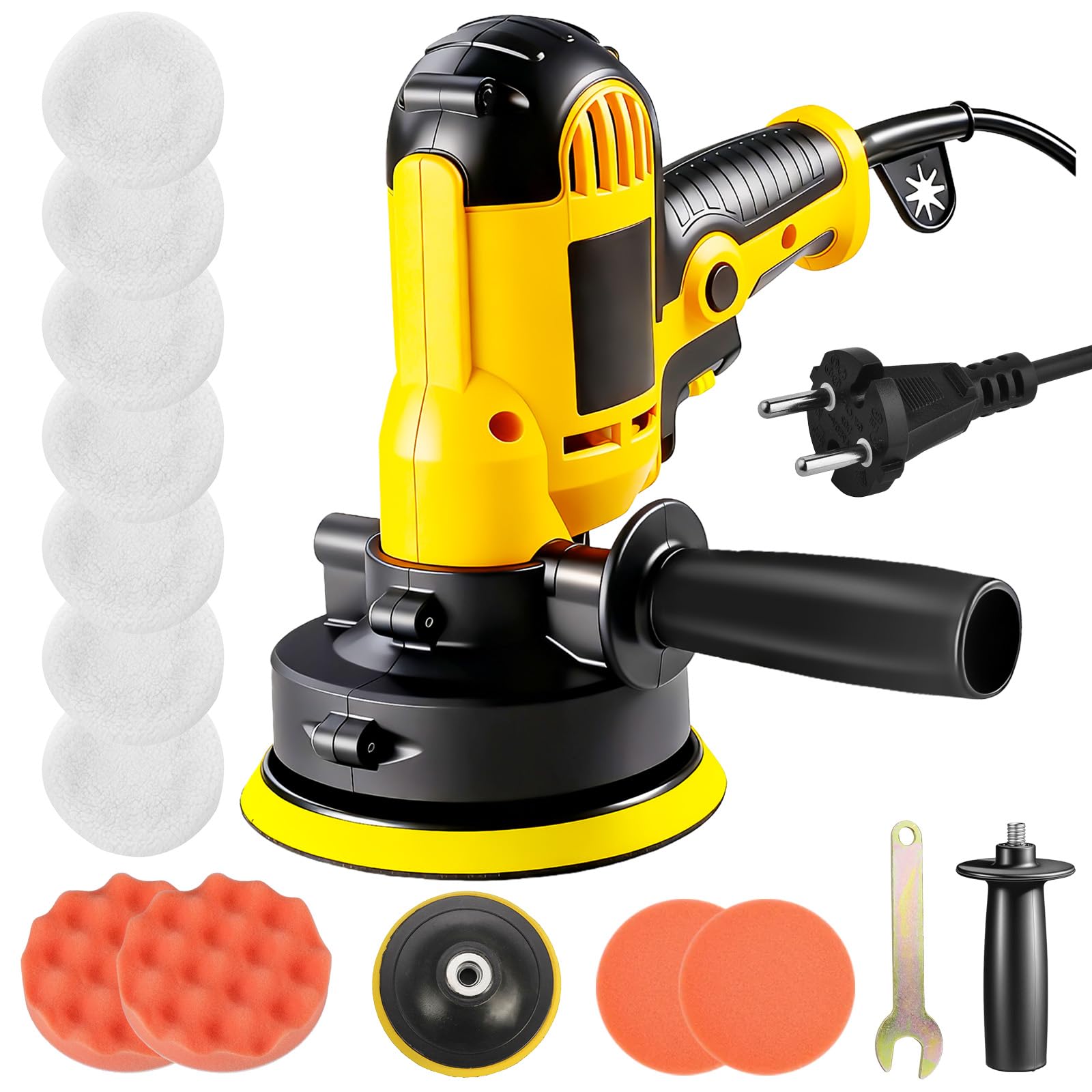 Kit de pulido y encerado para coche de 700 vatios con 6 velocidades variables y 12 accesorios, ideal para detalles, pulido, encerado y eliminación de arañazos