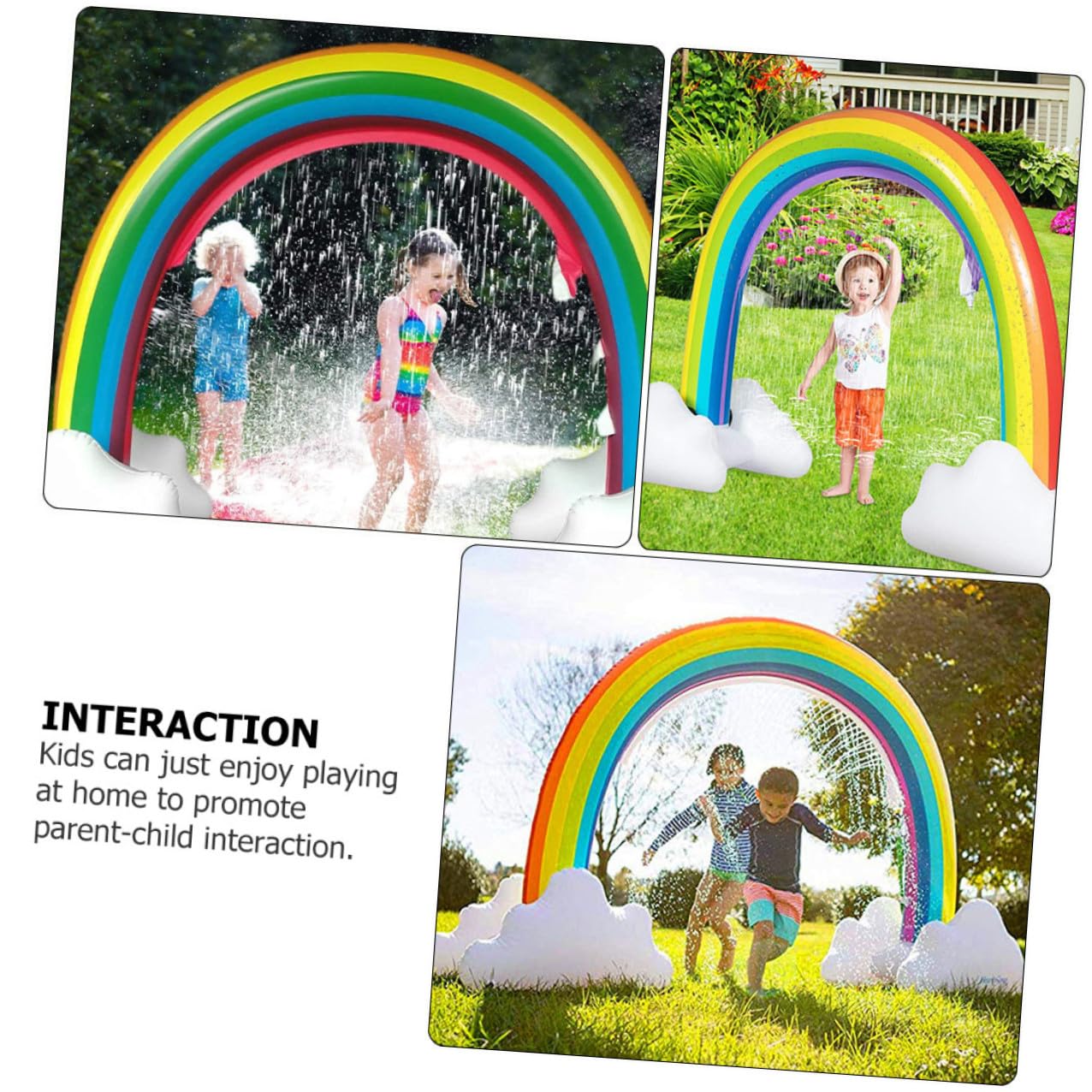 FRCOLOR Juguete Inflable Rociadores de Agua para Niños, Tamaño Grande, Material PVC Seguro, para Juegos al Aire Libre en Césped y Jardín, Juego Acuático Interactivo Infantil, Divertido
