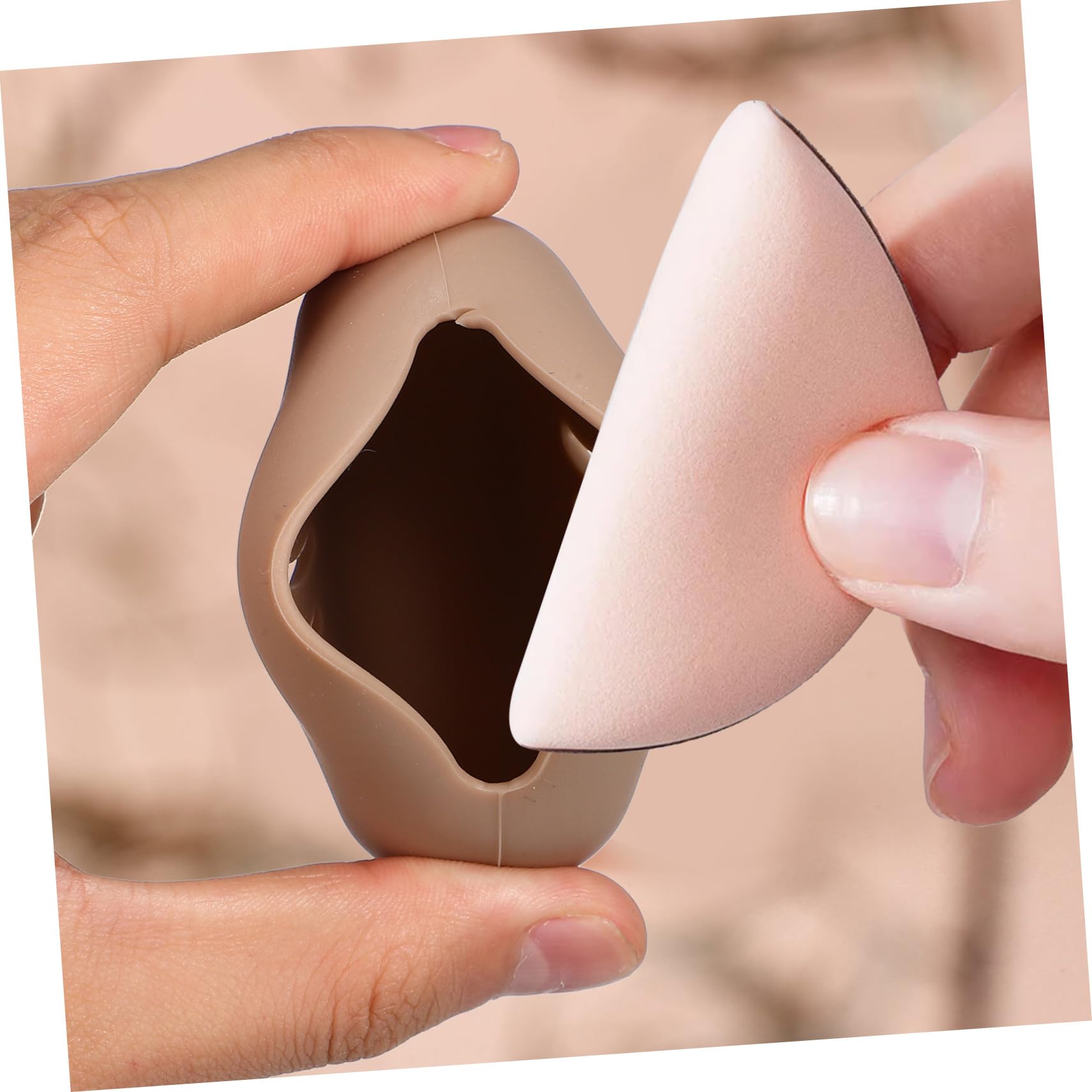 8 Piezas Estuche Porta Borlas Caso De Hojaldre Cosmético Soporte De Esponja De Belleza Organizador De Herramientas De Maquillaje Ronda Accesorios Gel De Sílice Viajar