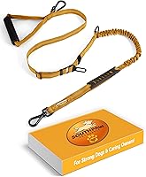 Vista 7 de Correa elástica para perro con absorción de golpes de 4 a 7 pies para Golden Retreivers con hebilla de cinturón de seguridad y mango acolchado