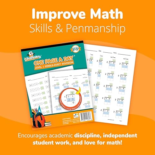 Miniatura 6 de Channie's Libros de trabajo de una página al día de un solo dígito nivel 1 para principiantes de división visual para enseñanza y aprendizaje de
