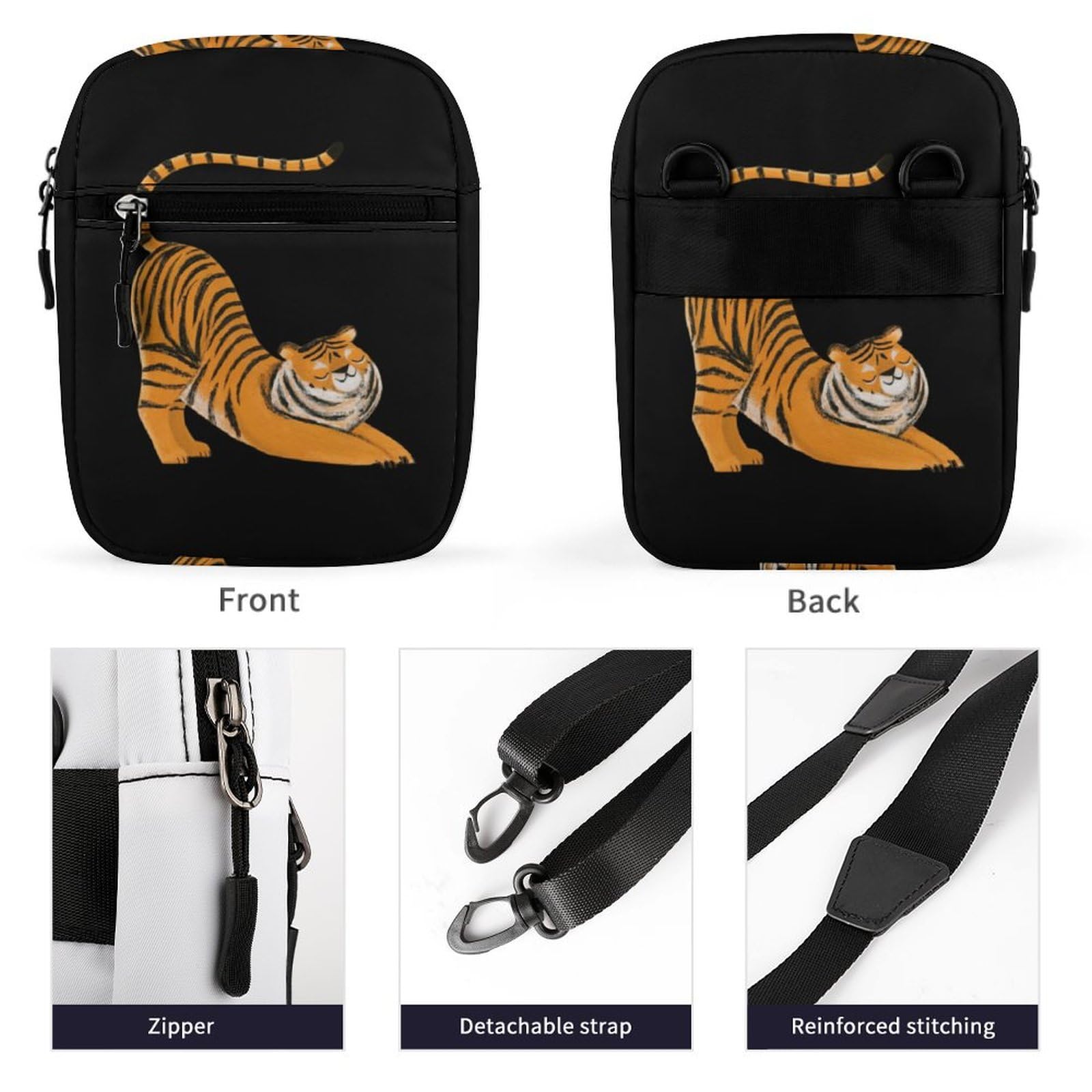 TIMMY WOODS ショルダーバッグ 虎 タイガー トラ 肩がけ Amazon.co.jp: タイガー 虎 トラ とら 可愛い ショルダーバッグ メンズ