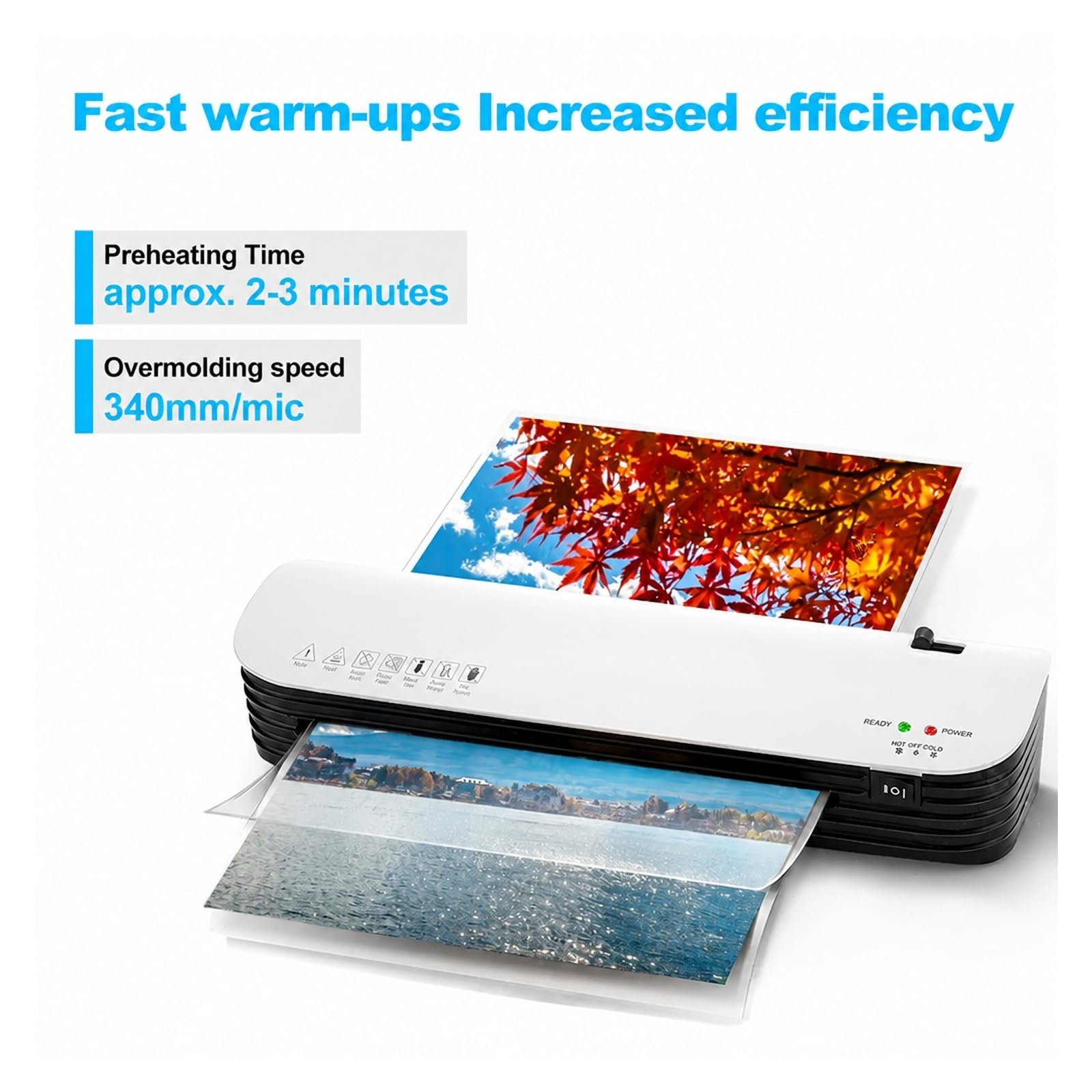Laminator, Maszyna Do Laminowania Na Gorąco I Zimno SL299 do domu i biura | Gilotyna Papieru, Zaokrąglacz Rogów, A4, System 2-rolkowy, Szerokość Wejściowa 230 Mm, 160-250 Mikronów