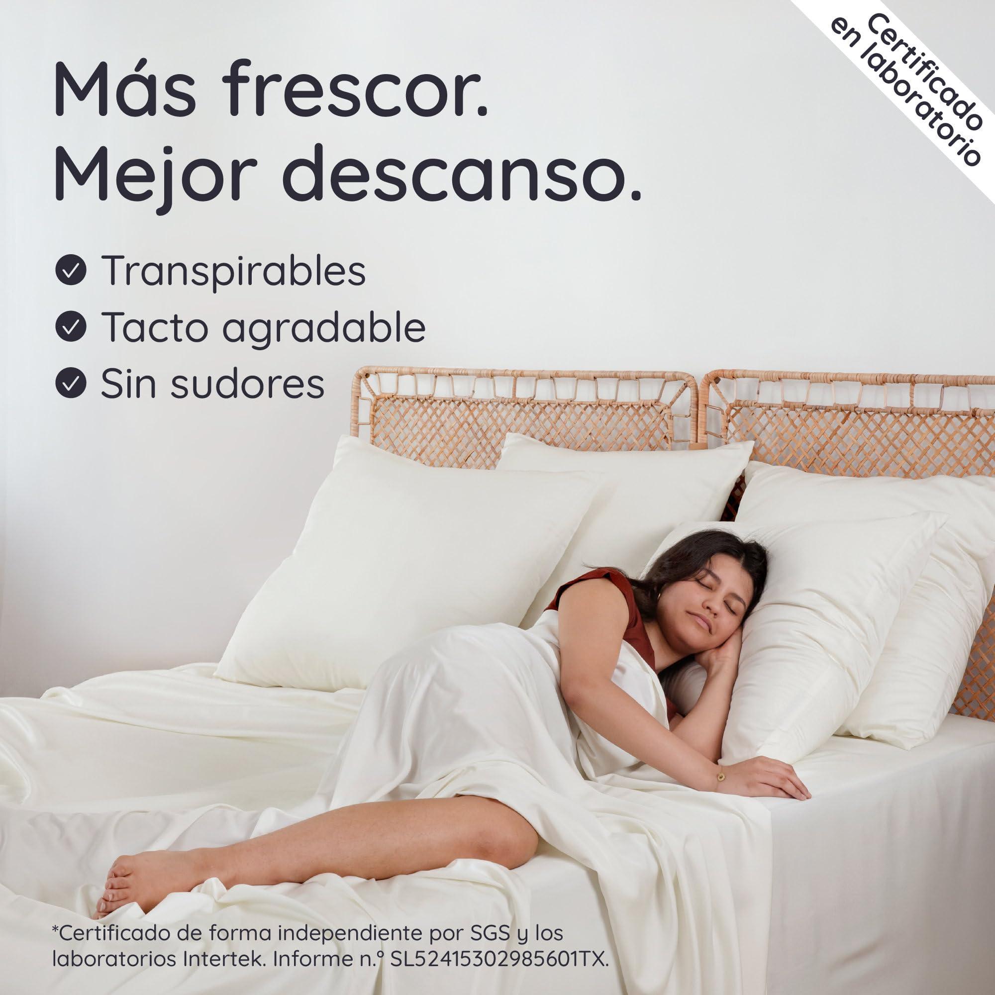 Bambaw Sábana Encimera Bambu Cama 150/160, 240x290 cm, Sabanas Fria para el Verano, Sabana Encimera Termica Refrescante, Ropa de Cama Bambu Suave, Antialérgica y Elegante (Beige)
