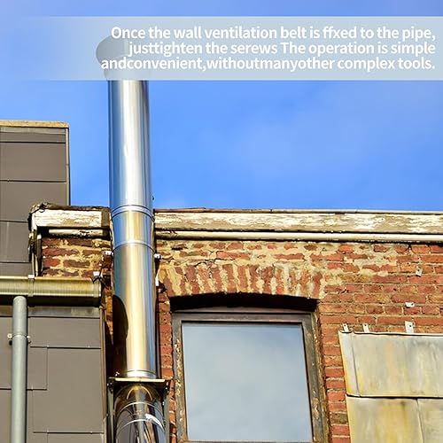 Miniatura 6 de 2 soportes de tubo de chimenea de 10 pulgadas, soporte de pared para tubo de chimenea, colgador de tubo de estufa, correa de pared de ventilación B,