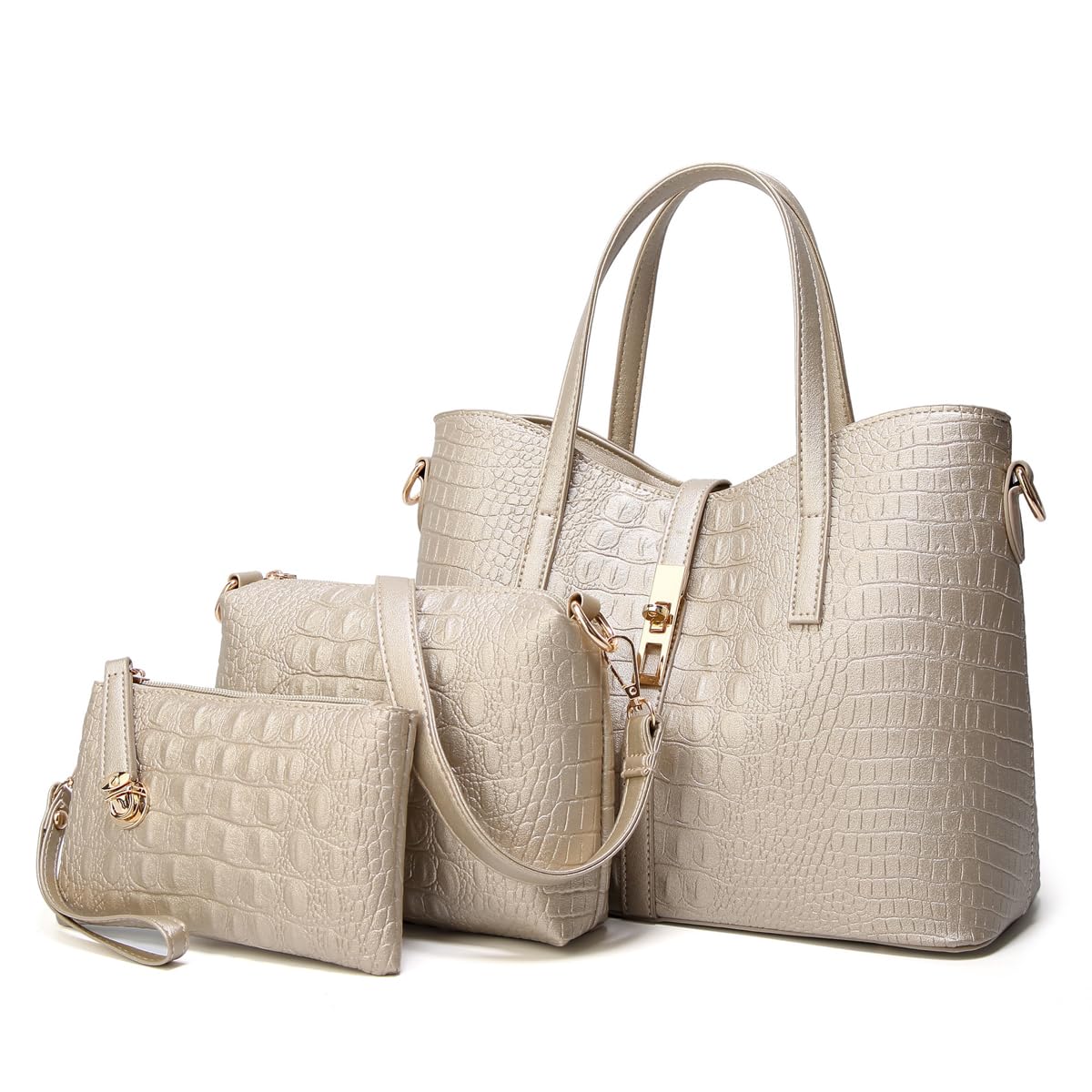 PahajimWomen Ladies Pieces Handbag Set PU Leather Hobo Clutch Top Handle  Bag Shoulder Tote Purse Satchels Crossbody Bag for Women Shopping Travel