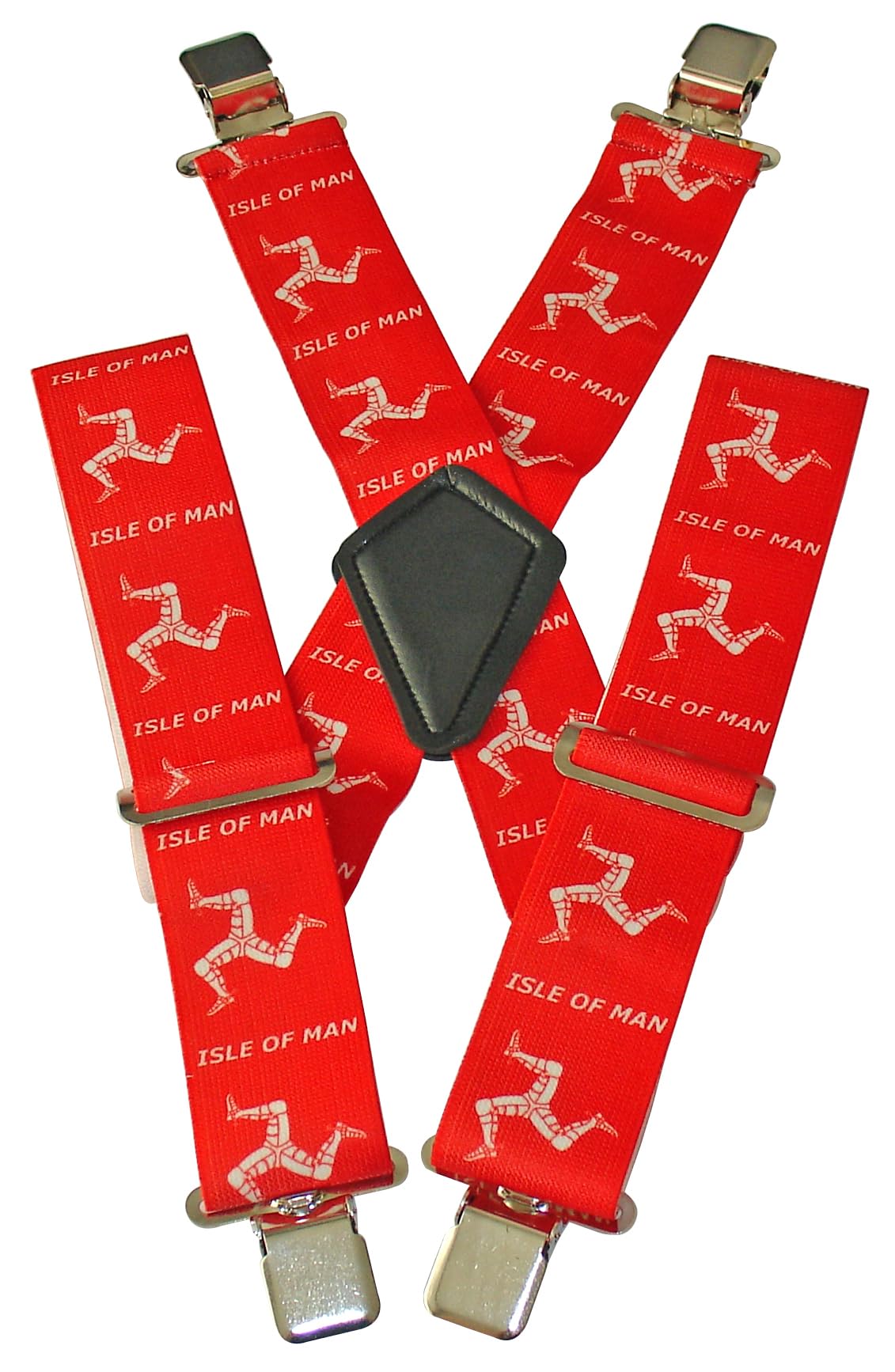 Bike It Red Isle Of Man Heavy Duty Motorcycle Rider Braces Elasticated Motorbike Trouser Braces