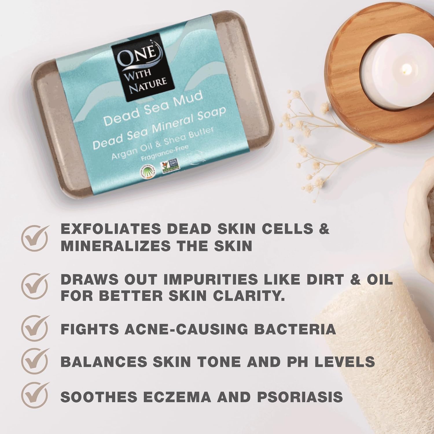 One With Dead Sea Mud Soap – ifying and Exfoliating Soap Bar