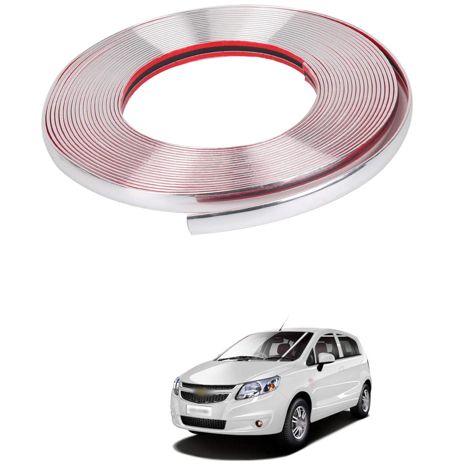 Car Door Edge Guards Chrome Silver Universal U Shape Moulding Trim Strip Automotive Guard Door Protector Edge Guard Decorative Compatible with C-hevrolet S-ail U-VA