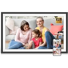 15.6-inch Electronic Photo Frame Large Digital Photo Frame - Smart Photo Display Wall Mountable, 32GB, FHD 1080P IPS Touch Screen, Send Photos Videos Via App, Email, Best Gifts Choice for Mom and Dad