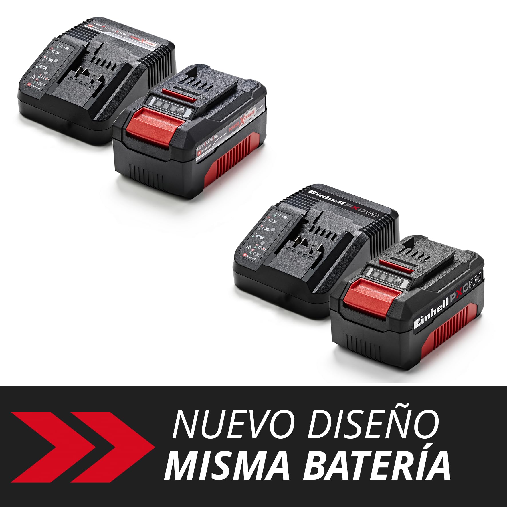 Einhell Original Kit de Inicio Batería y Cargador Power X-Change (batería de Iones de Litio, 18 V, 4,0 Ah y Cargador rápido, Apto para Todas Las Herramientas Power X-Change)