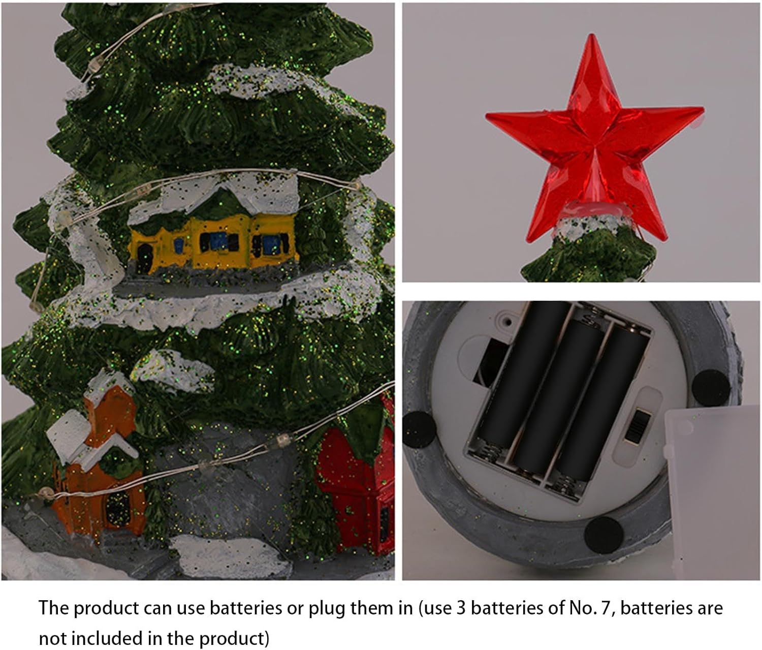 Musical Christmas Tree Tabletop Ornament Christmas Decorations Holiday Music Box Ornament for Home Tabletop Decoration Holiday Music Box