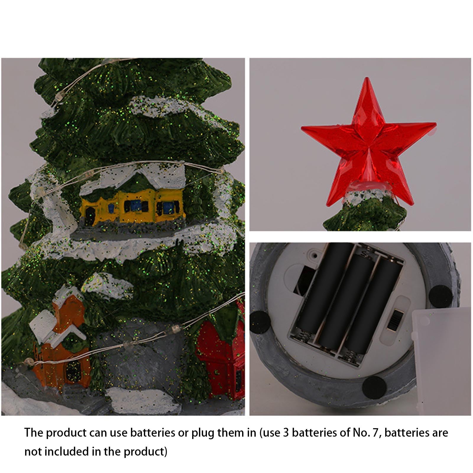 XAGMODSHN Carillon per Albero Natale con luci a LED, Decorazione da Tavolo Natalizia per Donne e Ragazze, Regali Natale per la casa. Carillon Natalizio
