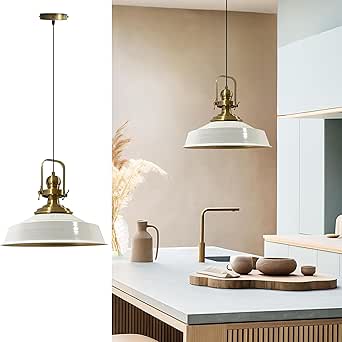 Bamyum Champion Lampe à Bois Suspension Moderne En Metal De 35 Cm, Lustre De Salon, Chambre, Cuisine, Suspension Luminaire Plafonnier, Éclairage De Plafond, Lampe Suspendue Orange