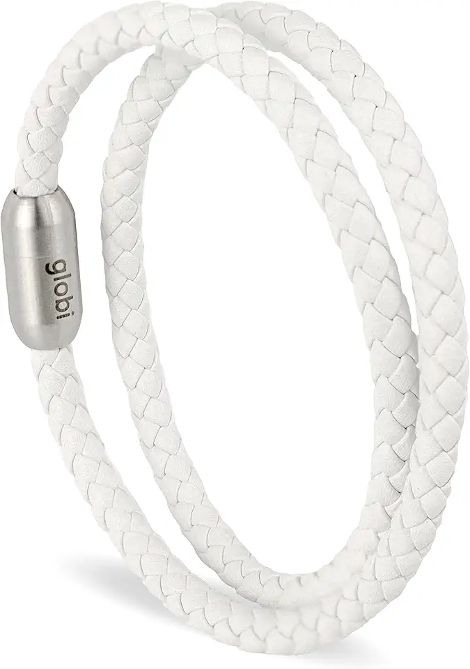 globi Leather Bracelet For Men | Genuine Wrap Braided Leather Cuff Bangle Bracelet with Magnetic Stainless Steel Clasp For Men/Women