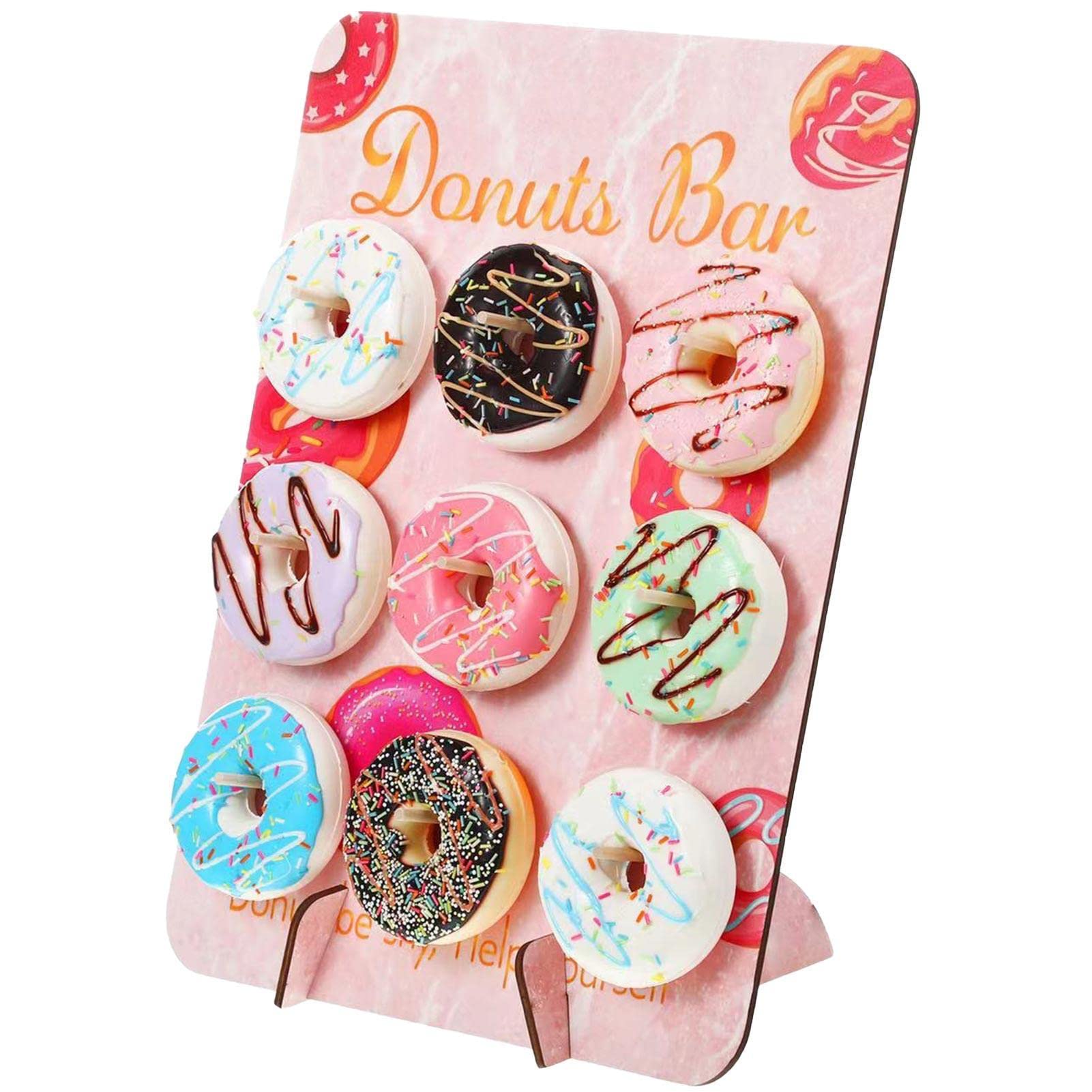 Support Présentoir à Donuts En Bois 9 Trous – Idéal Mariage, Anniversaire, Fête Et Brunch