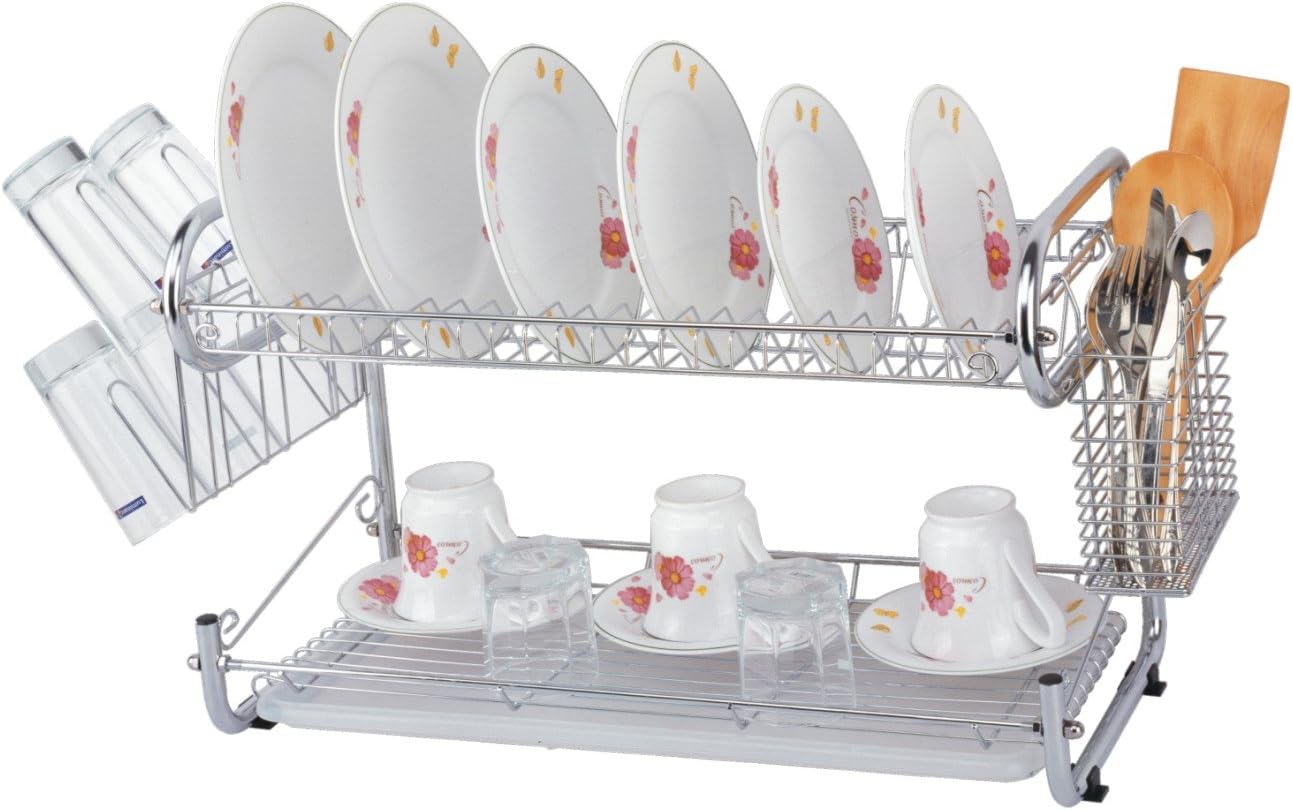 Metro Basics Chrome Plated Double Handle Dish Rack 22"