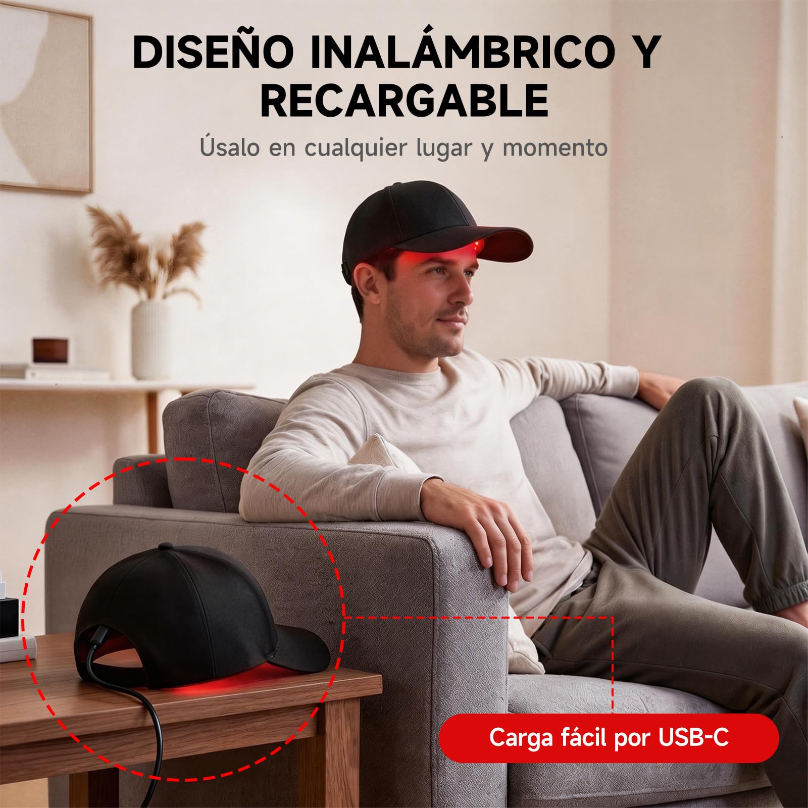 Gorra para Crecimiento del Cabello 660 nm 850 nm 7 Modos Dispositivo Láser