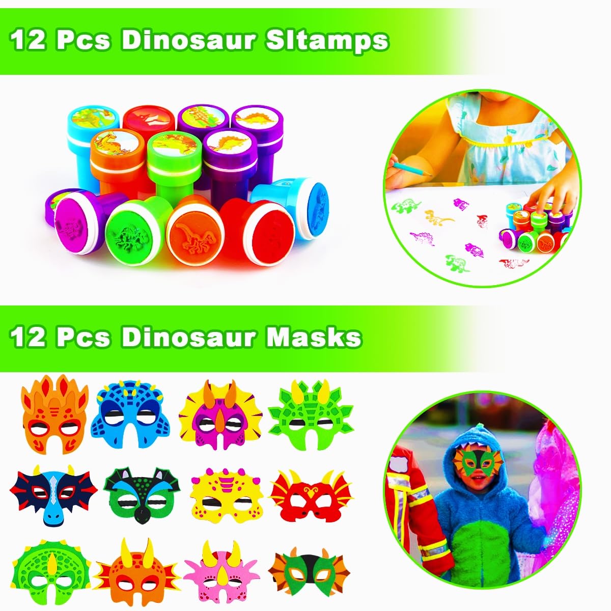 Kit Completo Festa Dinosauri 118 Pezzi - Bomboniere, Giochi, Sacchetti Regalo Per Compleanno Bambini
