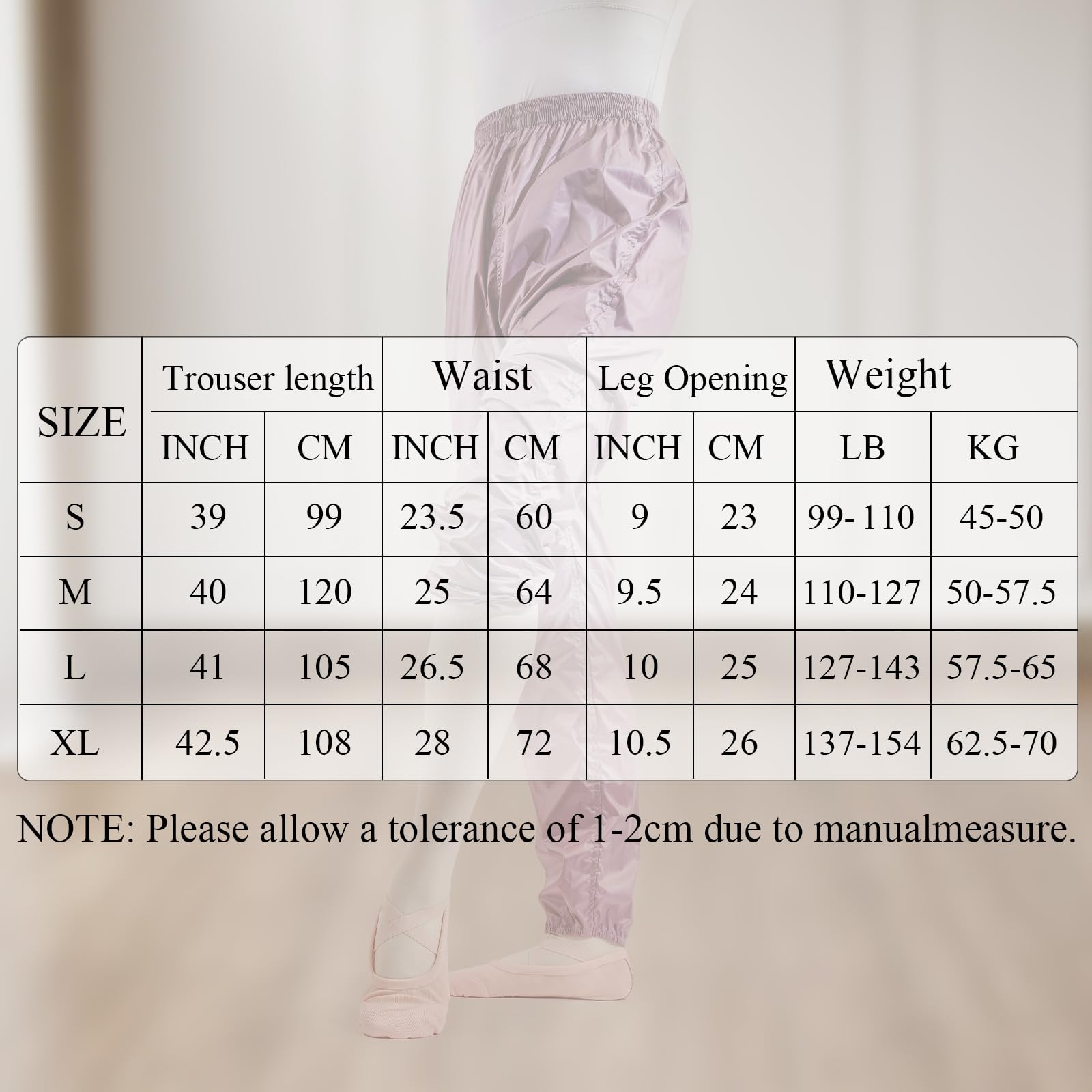 Pantalon de Ballet Ripstop, Pantalon Echauffement Danse D'échauffement pour Femmes