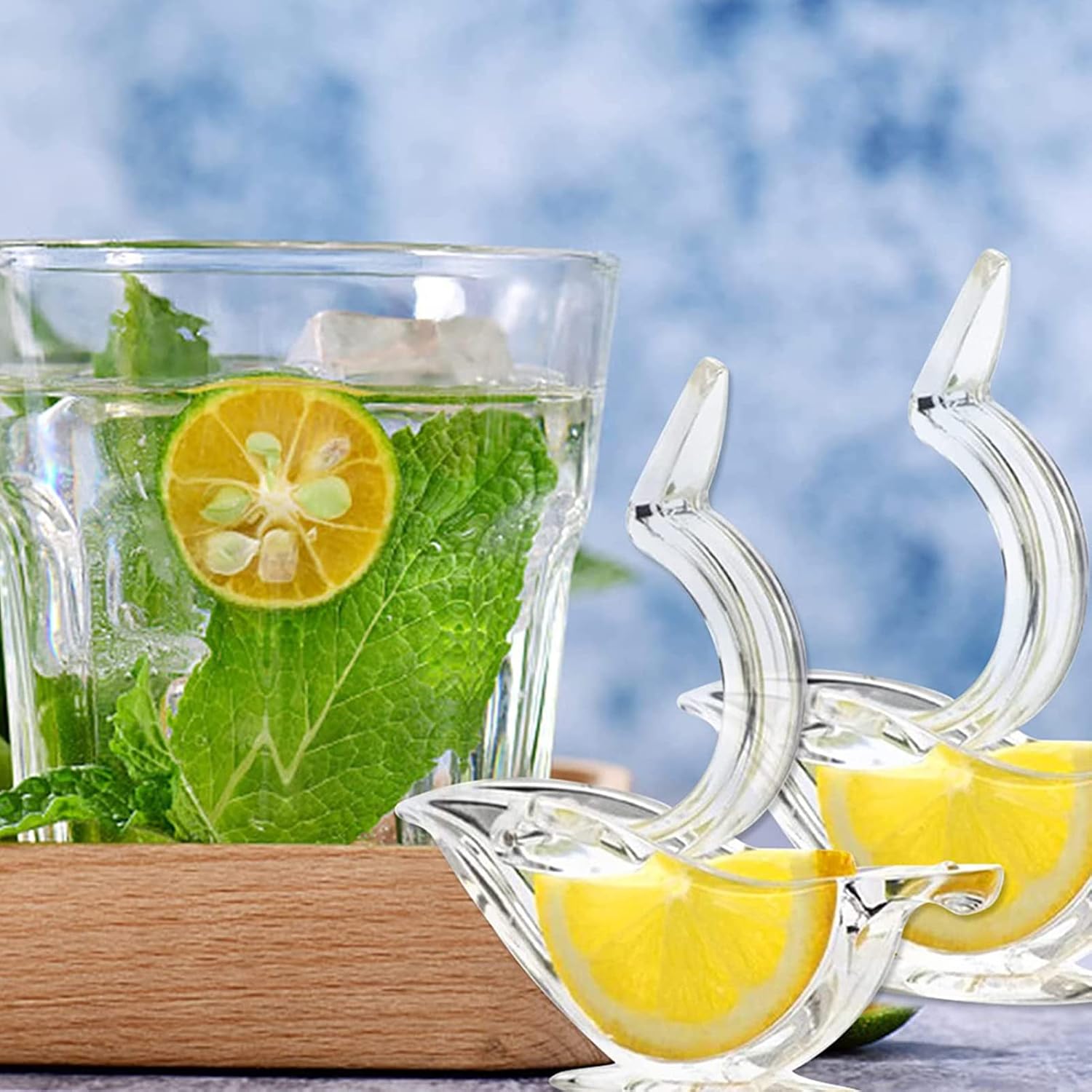 Clip Para Exprimidor De Limón, Exprimidor Manual De Acrílico Para Rodajas De Limón, Práctico