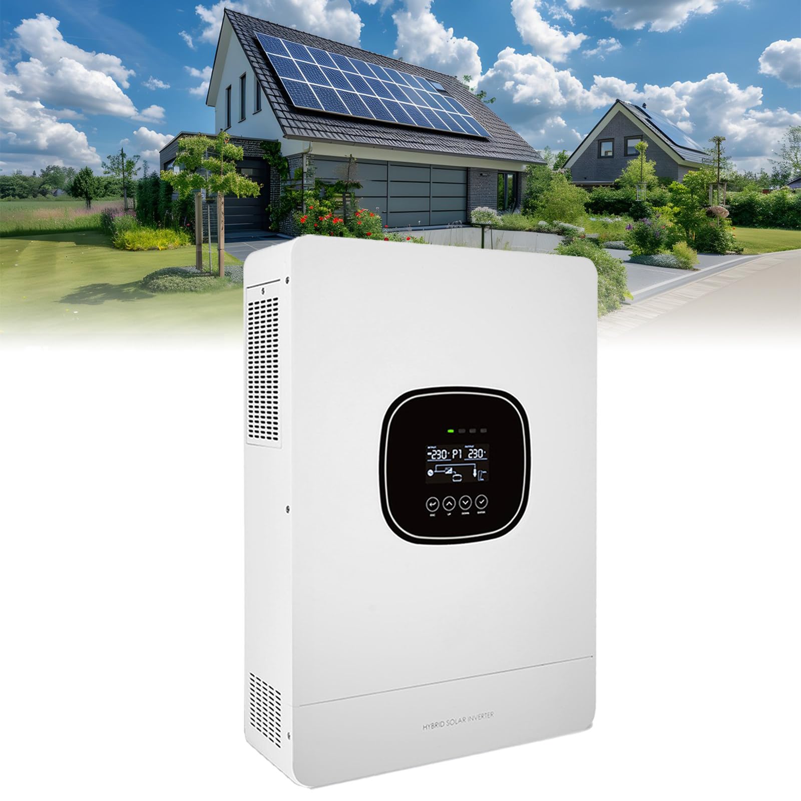 Inversor híbrido Solar de 6000 W, 48 V CC a 230 V CA, para Uso Fuera de la Red, con Controlador MPPT de 80 A Integrado, Compatible con baterías de Plomo-ácido/Litio y BMS.