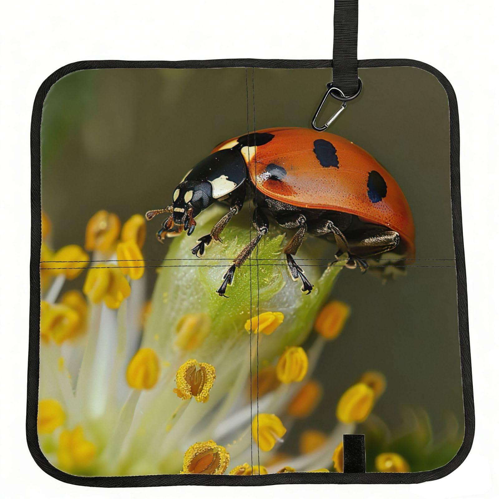 PPHGUT Ladybug Print Foldable Seat Cushion Waterproof Portable Chair Pad Travel Outdoor Picnic Camping