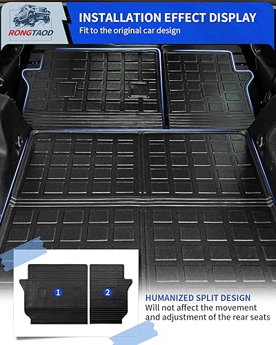 Miniatura 3 de Rongtaod Tapete de carga compatible con Jeep Cherokee 2019-2023, alfombrilla de maletero de TPE para asiento trasero, accesorios para Jeep Cherokee