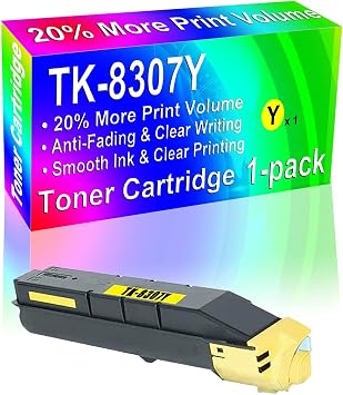 1-Pack Yellow Compatible TASKalfa 3050ci 3550ci 3051ci 3551ci Copystar CS-3050ci CS-3550ci CS-3051ci CS-3551ci Printer Cartridge Replacement for Kyocera TK-8307Y Toner Cartridge