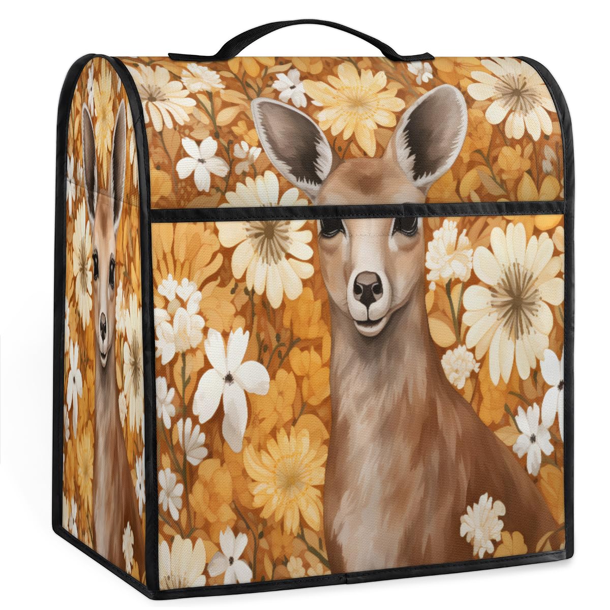 Coffee Maker Cover Floral Kangaroo Kitchen Appliance Covers Small Appliance Covers Blender Cover Juicer Cover Dust Covers for Kitchen Appliances with Top Handle and Pockets,Washable,C674